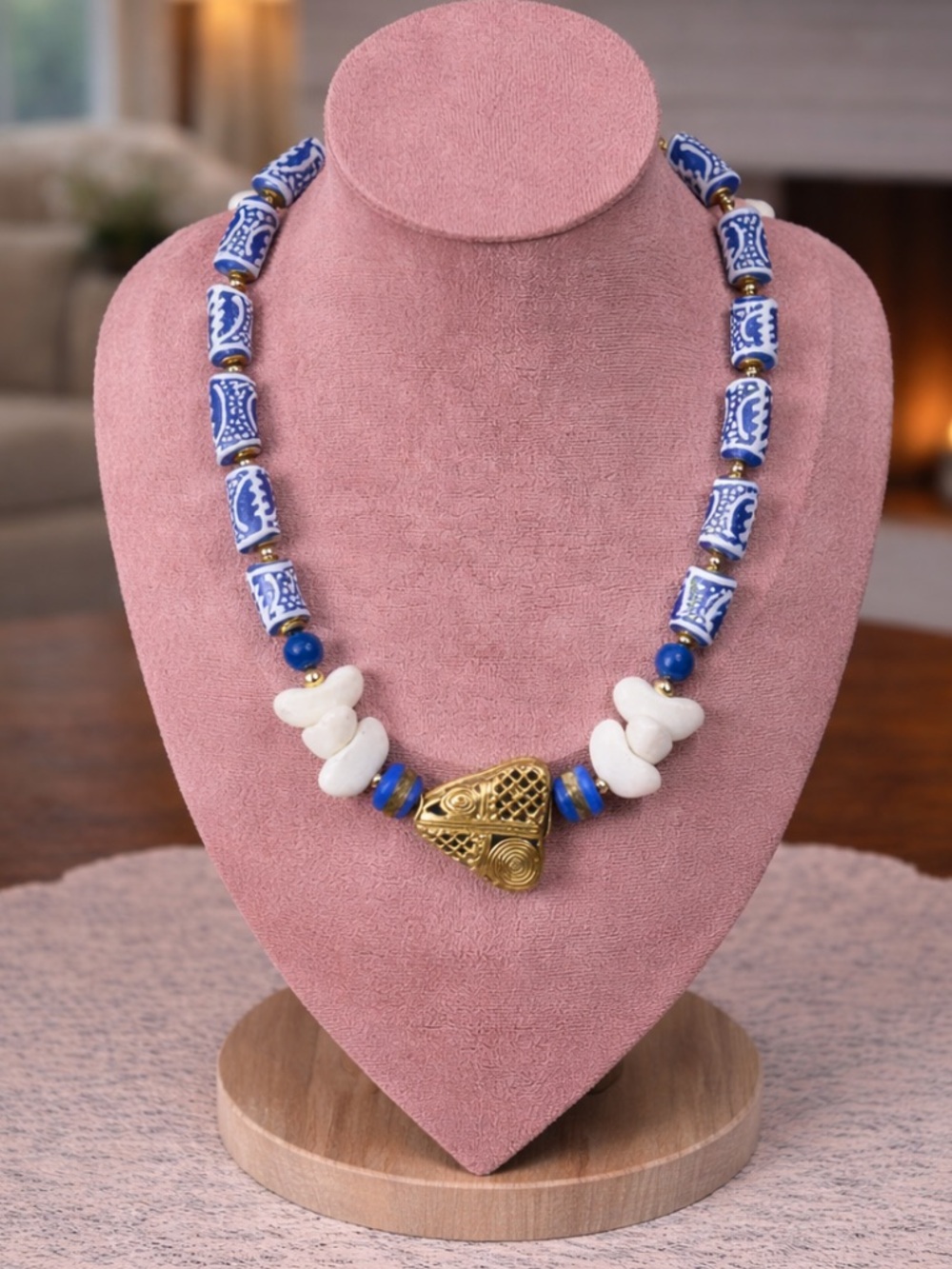 Beautiful Vintage African Trade Bead Necklace
